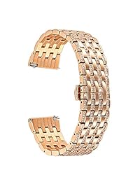 TRUMiRR   Correa de acero inoxidable para reloj Samsung Gear S2 Classic R732 R735, Huawei Watch 2 (deportivo), Moto 360 2 1.654 in, redonda, 0.787 in