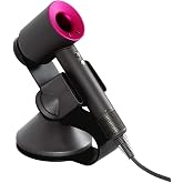 ANQIA Hairdryer Stand Holder for Dyson,Magnetic Carbon Steel Bracket Power Plug Holder,Bathroom Organizer for Dyson Supersonic Hairdryer, Diffuser and Two Nozzles (Black)