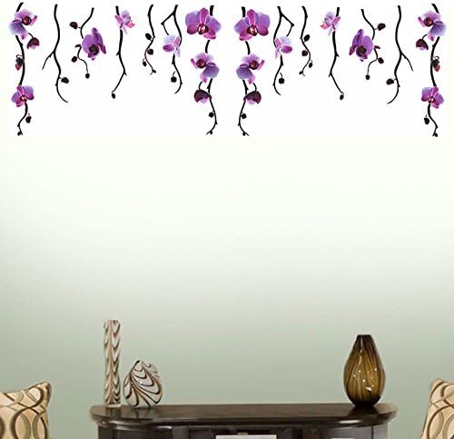 Decals Design 'Background Hanging Orchids' Wall Sticker (PVC Vinyl, 50 cm x 70 cm), Multicolour