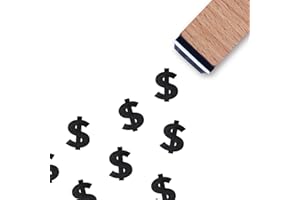 GUVSPTI Dollar Sign Rubber Stamp, 3/5 Inch Small Mini Stamp for Scrapbooking Card Making Planner