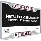 Desert Cactus University of Montana Grizzlies UM Griz UMont Car Accessories Metal License Plate Frame and Tag Holder for Front or Rear of Car (Mascot)