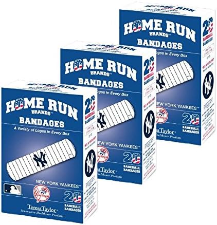 Set of 3 Boxes (60 Total Bandages) Home Run Brands Yankee Bandages