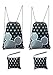 Disney Mickey Mouse Glow in the Dark Drawstring Backpack Pack of 4 (Silver)