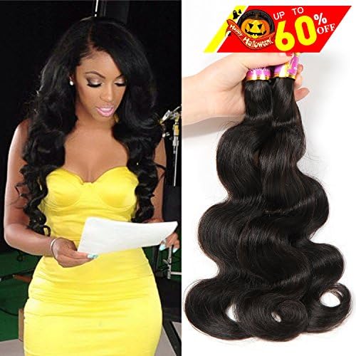 TodayOnly 10A Grade Peruvian Hair Body Wave 4 Bundles (12/14/16/18 inch) 100% Unprocessed Virgin Human Hair Peruvian Bundles Remy Weave Hair Bundles, Natural Black Color