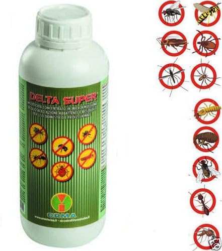 6 x lt.1 Delta Super Insecticida concentrado Moscas Mosquitos ...