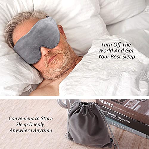 Silk Cooling Weighted Sleep Eye MaskRelief for Headache/Migraine Relief/Sinus Pain/Puffy Dry