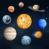 Highpot Glow in The Dark Planets Star Luminous Wall Art Stickers Removable Adhesive Wall Decal for Kids Boy and Girl Bedroom