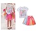 KIDSA Baby Toddler Little Girls It's My Birthday Print Shirt Tutu Skirt Dress Outfit Set