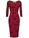 MUXXN Women's Vintage CrewNeck Rose Pattern Knitted Sweater Dress