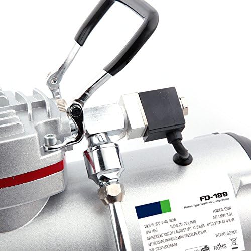 Fengda Airbrush Compressor FD-189 with 3L Air Tank /4 Bar-Auto Stop/ 6 Bar-Maximum/, Black - Image 4