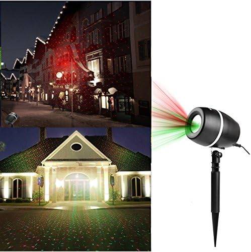 Laser Projector Lights Christmas Outdoor Decorations Garden Spotlights Red&amp;Green Moving Star Landscape Light for Party Holiday Stage Light