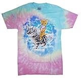 Tie Dye Kitty Cat with Ice Cream Cone Riding A Unicorn Cat Graphic Shirt