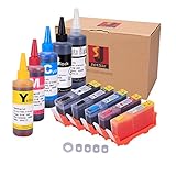 JetSir 5 Color Refillable Ink Cartridge 564 and Refill Ink for Hp B8550 C309 C310 C410 C510 C5380 C6375 C6380 D5460 3520 5520 6520 7510 7520