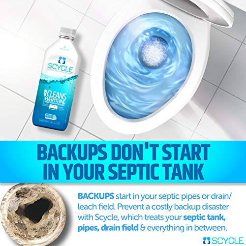 Septic Tank Treatment 8 Month Supply 60 oz to Unclog Waste Line Pipes