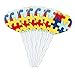 Autism Awareness Diversity Puzzle Pieces Heart Love Cupcake Picks Toppers Decoration Set of 6