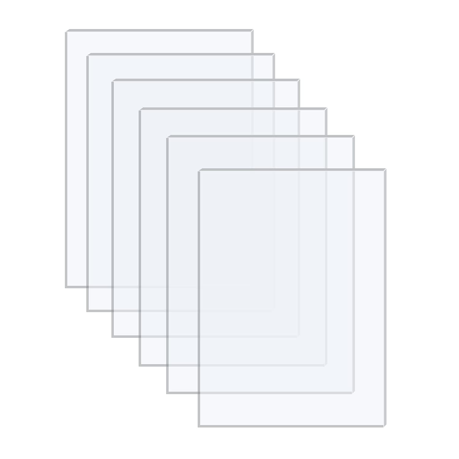 Langaelex 10 Pieces Clear Acrylic Perspex Sheets 20 x 25 cm, 1 mm Transparent Plastic Sheets for Picture Frame Glass Replacement, Projects Display, Painting (8x10 Inch)
