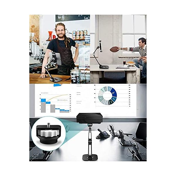 AboveTEK Tablet Ständer Höhenverstellbar Tablet Halterung Tisch, iPad Ständer Schwarz für iPad Mini Air, iPhone, Samsung Galaxy，Geeignet für Handys und Tablets von 4-11 Zoll – Bild 7