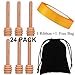 24 Pack Mini Wood Honey Dipper Sticks, 3 Inch Individually Wrapped, with Storage Bag for Honey Jam Jar Dispense, Wedding Party Favors