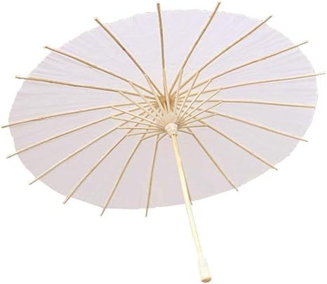 Toyvian Kids Paper Umbrella DIY White Hand Painted Kids Drawing
