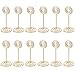 Shappy 12 Pack Table Number Card Holders Photo Holder Stands Place Paper Menu Clips, Circle Shape (Gold)