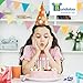 Bundaloo Birthday Candles with Holders - Fun for Party, Celebration - Colors: Pink, White, Blue, Yellow - Length 2.25”, Width .15” - 24 Pieces 12 Holders