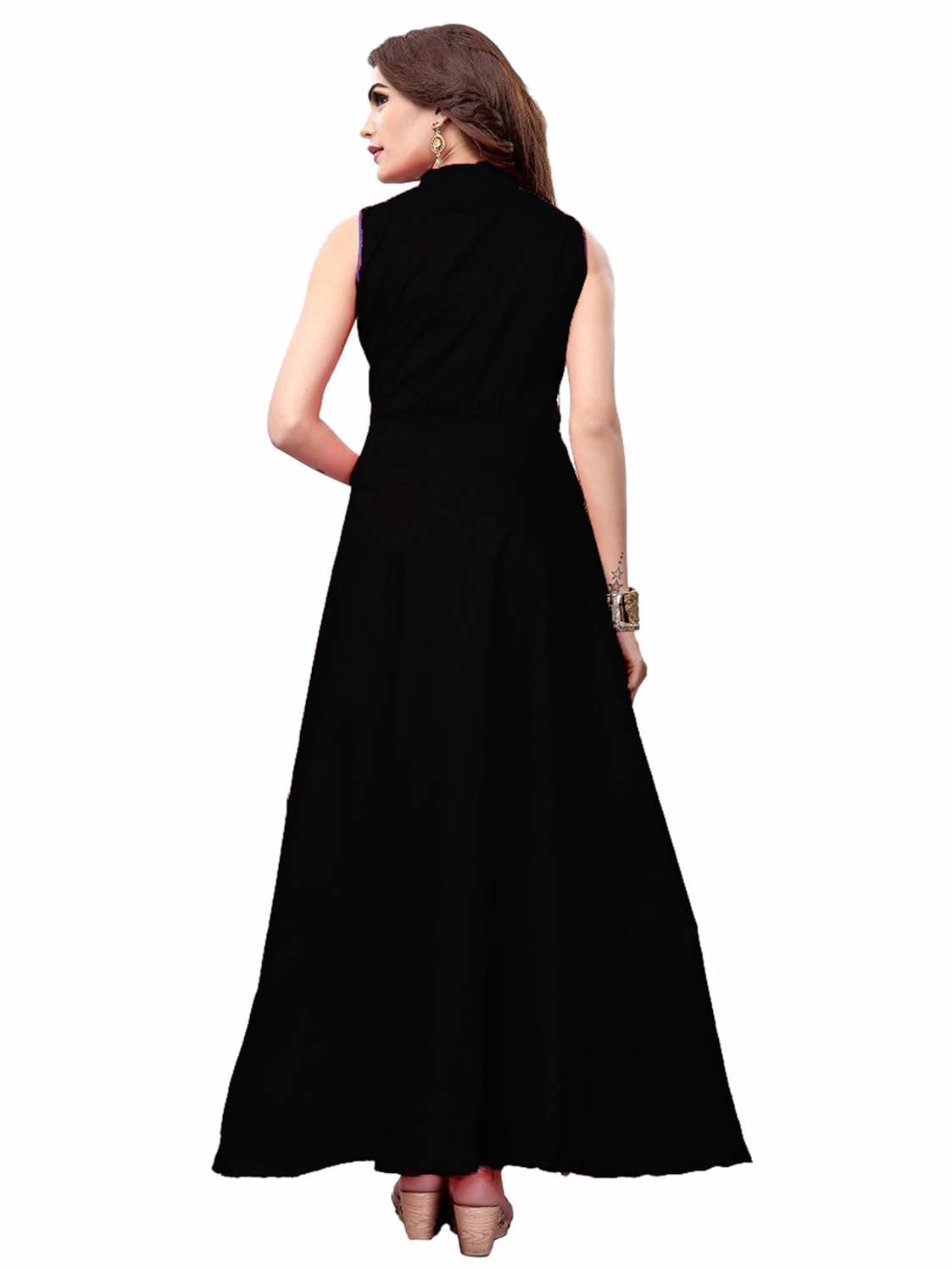 vaidehi creation women's twill tafeta anarkali style gown for girl