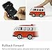 iPlay, iLearn Surf Van with Surfboards on Top in Die Cast Metal Pull Back Play Toy Vehicles with Lights and Sounds (Orange)