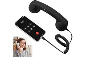 APRYEW Vintage Retro Telephone Handset, 2026 New Retro Phone Handset for iPhone, Retro Telephone Wired Handsets Style Landline Handle Receiver for Cell Mobile Video, Calls, Meetings (Black, Type-C)