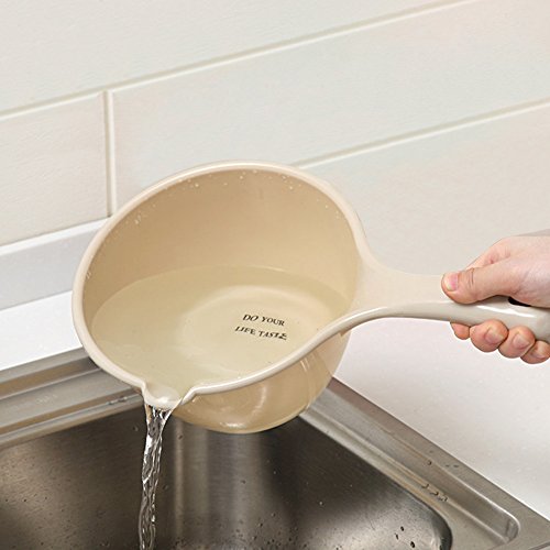 Per Large Water Scoop Baby Shampoo Rinse Cup Hair Washing Dabble For Bathing Watering Wash Fruits & Vegetables-Beige - Thumbnail 5