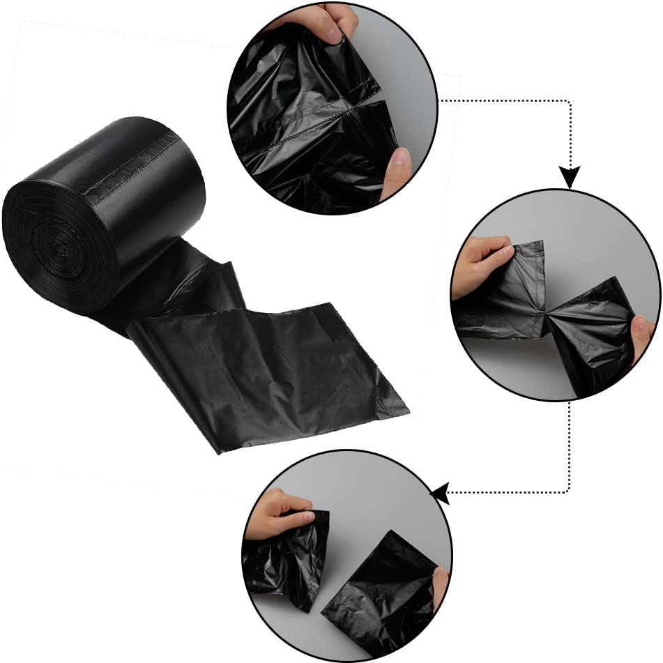 LYLYMYKHH Garbage Bags Small Trash Bags, 50 Count 4 Gallon Plastic Bags Bin Bags 45 * 50cm Wastebasket Bin Liners for Home Bathroom Bedroom Office Black Dustbin Bag, Disposable Bags (Black(Small))
