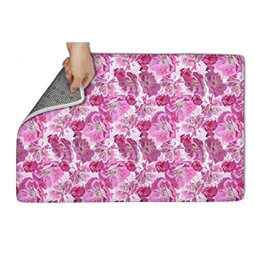 truye rrelk Indoor/Outdoor 31"x19" Cherry Blossom Flowers Front Welcome Entrance Kitchen Dining Living Hallway Shoe Rugs Durable Bathroom Bedroom Door Mats