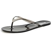 Black Suede Studio Women's Crystal Jelly Flip Flops
