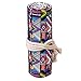 Abonnyc Canvas Wrap Holder for 72 Colored Pencil, Roll Case for Pencils, Travel Organizer Pouch for Artist, Multi-purpose (No Pencils Included), 72 Holes, Bohemian