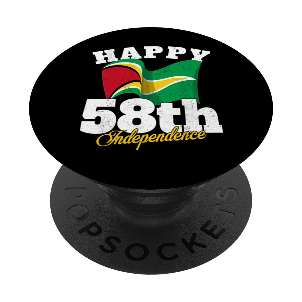 Guyanese 58th Independence May 26 1966 Distressed Flag Men's PopSockets Swappable PopGrip