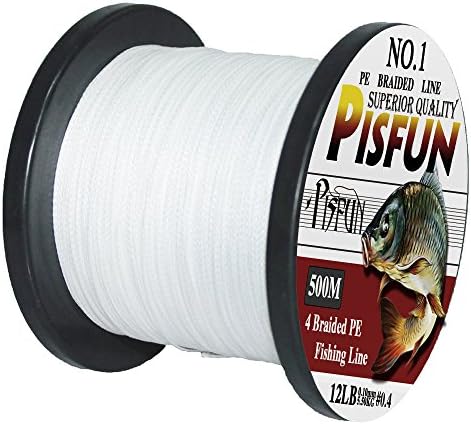 Pisfun Super Strong Braided Fishing Line 4 Strands Fishing Line Saltwater Freshwater 14-80LB 500M(547 Yard)/1000M(1100 Yard) Advanced Braided line