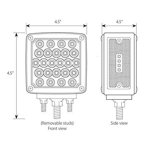 Grand General 77615 LED Pedestal Light (Square Double Faced Dual Function Amber/Red Pearl in Twin Pack)