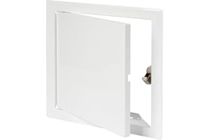 Vent Systems 8'' x 8'' Inch White Metal Access Panel with Click Function - Easy Access Doors - Access Panel for Drywall Wall Ceiling - Electrical Plumbing Service Door - Crawl Space Doors