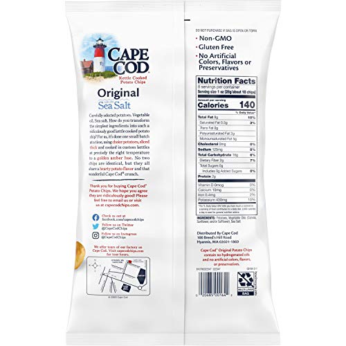 CAPE COD POTATO CHIPS, ORIGINAL KETTLE CHIPS, 8 OZ