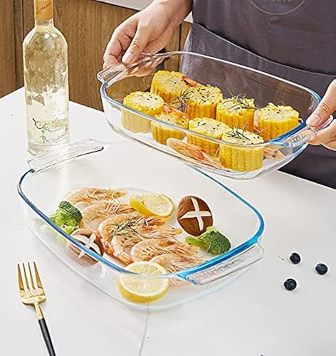 6-Piece Deep Glass Baking Dish Set, Rectangular Glass Bakeware Set