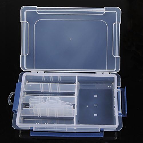 Buckle Cover Lattice Transparent Plastic Component Storage Box Case