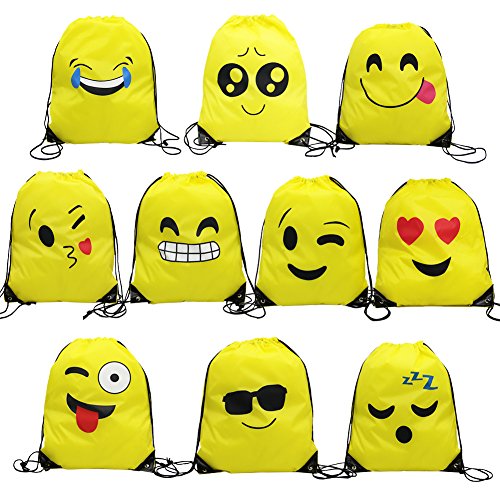 Magift Emoji Drawstring Backpack, Surprise Favourite Party Gift Bag(10 Pack) - Thumbnail 5