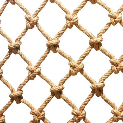 SSWZHANG Hemp Rope Net Protection Hemp Net Anti-Fall for Stairs for Children Photo Wall Decoration Ceiling Protection (1 x 7 m (3 x 23 yards)
