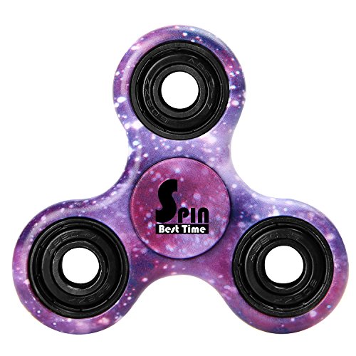 Best Time Spin Tri Fidget Spinner Hand Toy, EDC Camouflage Colorful Perfect for Children and Adults Time Killer, ADHD Focus Anxiety Relief (Stars)