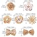 Whaline Natural Handmade Burlap Flowers Including Vintage Burlap Rose Flowers, Jute Twine Burlap Flowers, Burlap Flowers, Burlap Bowknot, 7 Styles for DIY Craft and Wedding Party Decoration (28 Pcs)