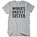 World's Okayest Sister T-Shirt Funny Adult Womens Cotton Tee Sizes S-2XL