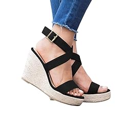 Womens Cross Strap Wedge Sandals Espadrille
