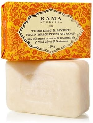 Kama Ayurveda Turmeric and Myrrh Skin Brightening Soap, 120g - - "Expedited International Delivery by USPS / FedEx "