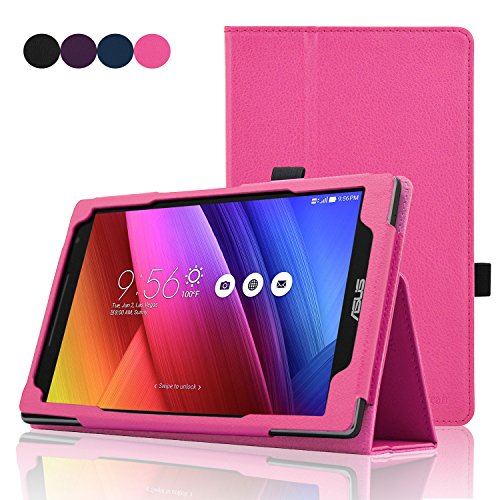 ACdream ASUS Zenpad 8.0 Z380C Case, Folio Stand PU Leather Cover Case for ASUS Zenpad 8.0 Z380C Tablet 2015 Release Case with Auto Wake Sleep Function, Hot Pink
