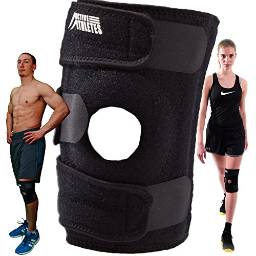 soporte activo de rodillera para correr, desgarro del ligamento cruzado anterior o artritis, talla única - negro