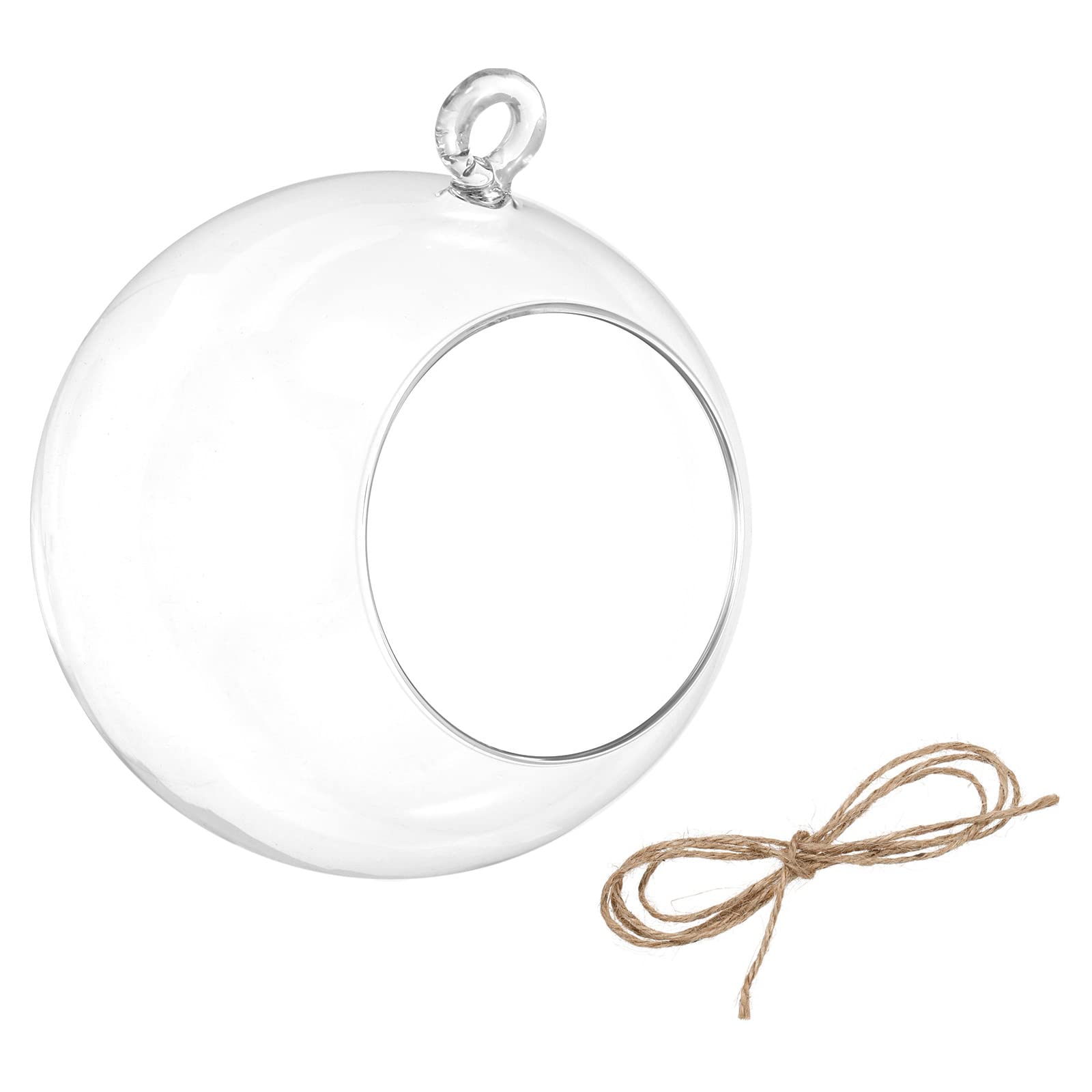 PATIKIL Round Globe Terrarium Air Plant Planter, 4.8 Inch High Borosilicate Glass Hanging Decorations for Succulent, Tillandsia, Clear